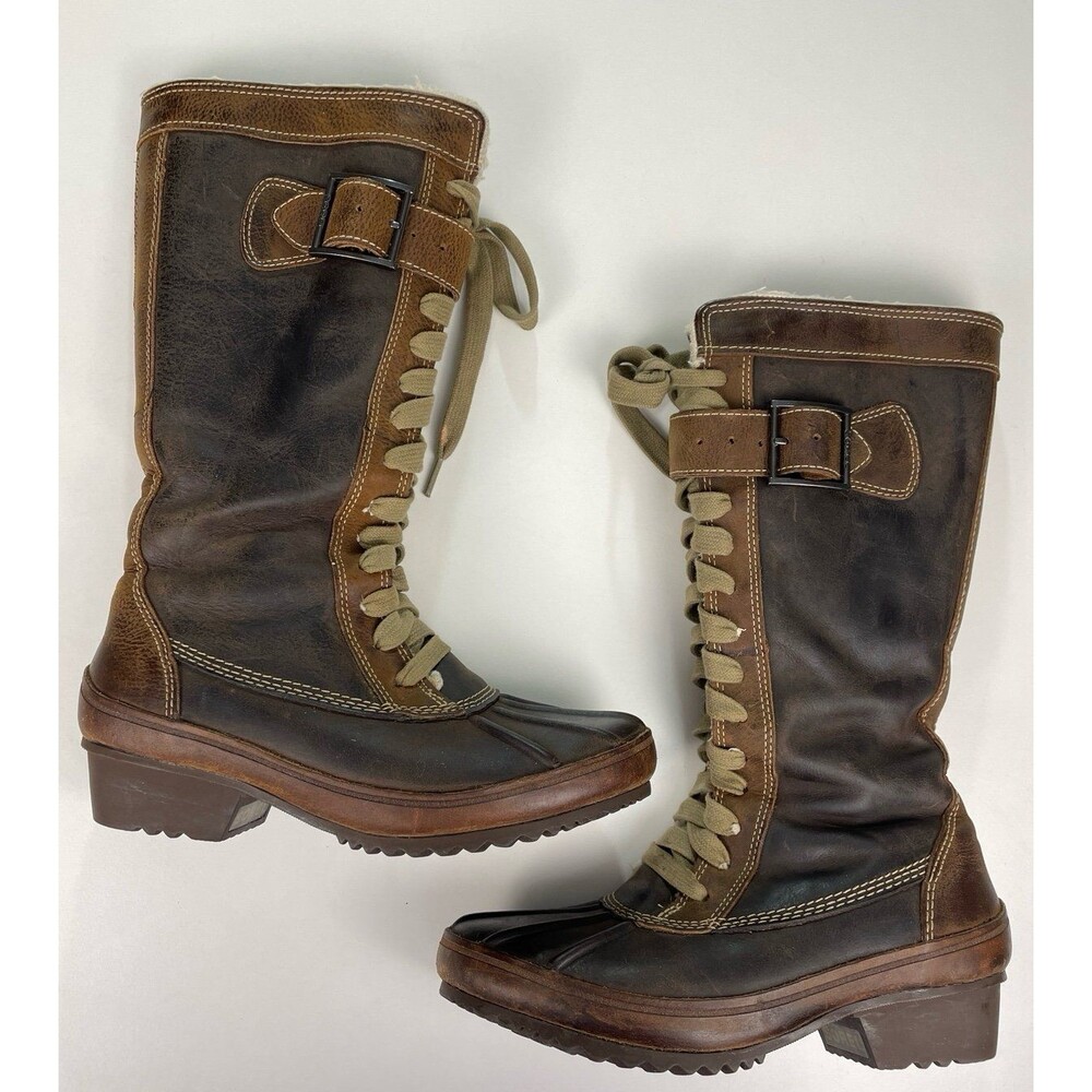 Sorel Sorelia Airhart women’s tall brown waterproof leather size 5 boots.